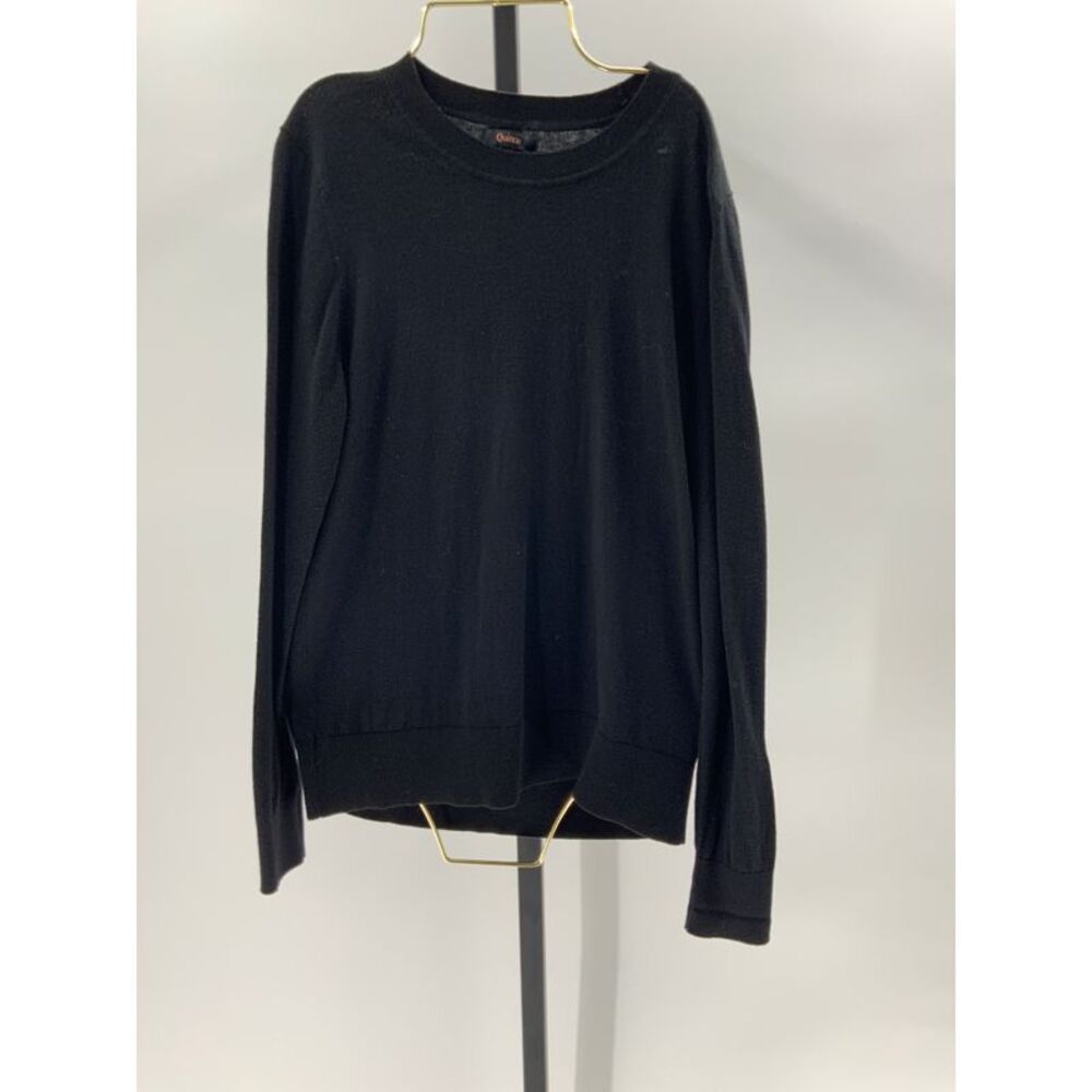 Quince Women's Lightweight Cotton Cashmere Crew Sweater Black M